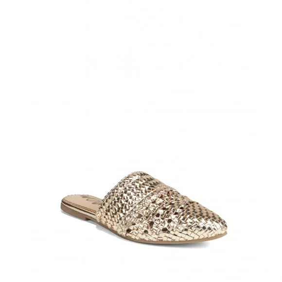 Sam Edelman Gold Woven Women's Mules - Picture 5 of 7